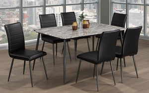 Kitchen Set with Faux Marble Top - 7 pc - Grey & Charcoal