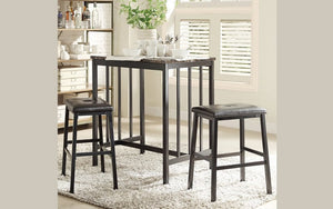Pub Set with Stools - 3 pc - Chocolate | Black