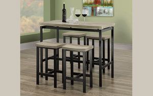 Pub Set with Stools - 5 pc - Distressed Grey | Black