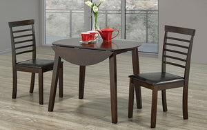 Kitchen Set Solid Wood with Extendable Leafs - 3 pc - Espresso