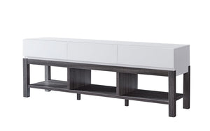 TV Stand with Shelf and Drawers - White & Grey