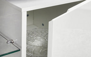TV Stand with Shelf and Drawer - White