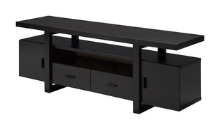 TV Stand with Shelf and Drawers - Dark Cherry