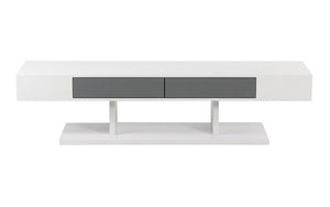 TV Stand with Drawer - White & Grey