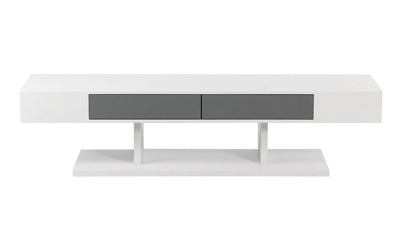 TV Stand with Drawer - White & Grey
