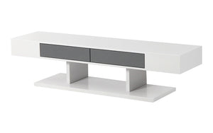 TV Stand with Drawer - White & Grey