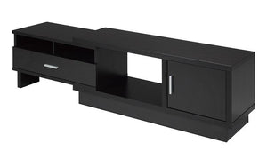 TV Stand with Shelf & Drawers Expandable - Dark Cherry