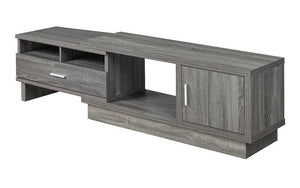 TV Stand with Shelf & Drawers Expandable - Grey