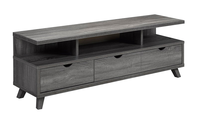 TV Stand with Shelf and Drawers - Grey