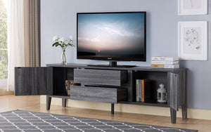 TV Stand with Drawers & Cabinets - Grey