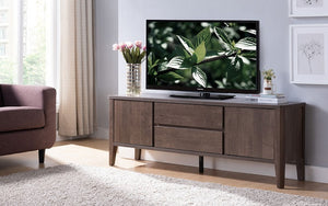 TV Stand with Drawers & Cabinets - Walnut Oak