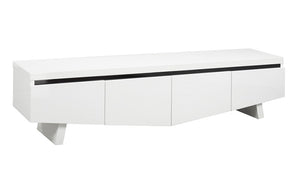 TV Stand with Lacquer Drawer - White