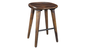 Bar Stool With Wooden Legs - Natural Wood | Walnut (26'' Counter Height)