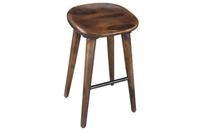 Bar Stool With Wooden Legs - Natural Wood | Walnut (26'' Counter Height)