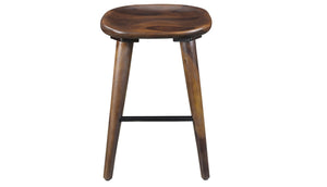 Bar Stool With Wooden Legs - Natural Wood | Walnut (26'' Counter Height)