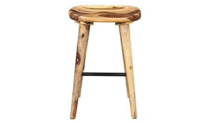 Bar Stool With Wooden Legs - Natural Wood | Walnut (26'' Counter Height)