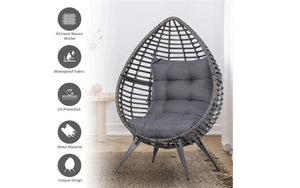 Outdoor Teardrop Chair - Black & Grey