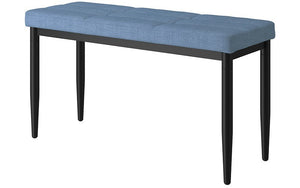 Linen Fabric Bench with Metal Legs - Blue | Charcoal | Grey