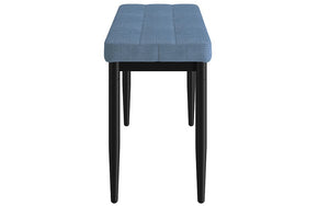 Linen Fabric Bench with Metal Legs - Blue | Charcoal | Grey