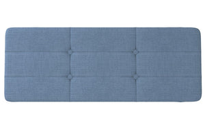 Linen Fabric Bench with Metal Legs - Blue | Charcoal | Grey