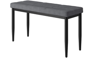 Linen Fabric Bench with Metal Legs - Blue | Charcoal | Grey