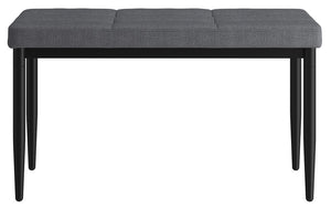 Linen Fabric Bench with Metal Legs - Blue | Charcoal | Grey