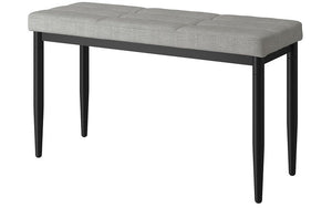 Linen Fabric Bench with Metal Legs - Blue | Charcoal | Grey