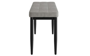 Linen Fabric Bench with Metal Legs - Blue | Charcoal | Grey