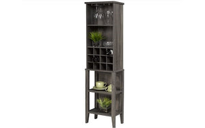 Wine Rack with Shelves - Grey | Dark Cherry