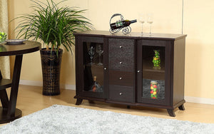 Buffet or Cabinet with 4 Storage Drawers - Dark Cherry