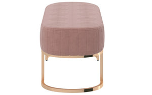Velvet Fabric Bench with Metal Gold Legs - Dusty Rose | Grey