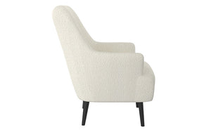 Accent Chair Plush Fabric with Wood Legs - Cream | Grey