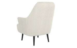 Accent Chair Plush Fabric with Wood Legs - Cream | Grey