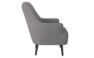 Accent Chair Plush Fabric with Wood Legs - Cream | Grey