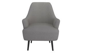 Accent Chair Plush Fabric with Wood Legs - Cream | Grey